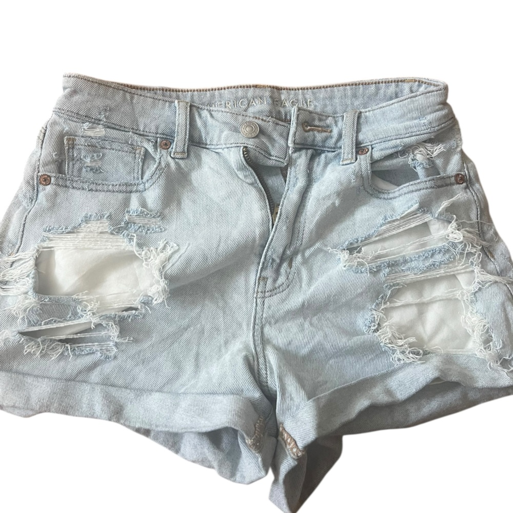 American Eagle Outfitters Blue Jean Shorts Distressed Style